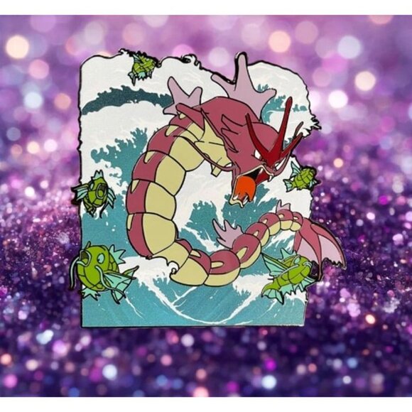 HUGE Red Shining Gyarados & Magikarp Pin – Limited Tsunami Pokémon Collectible - Picture 2 of 7